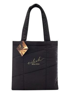 Billie Eilish Black Quilted Puffer Tote Bag